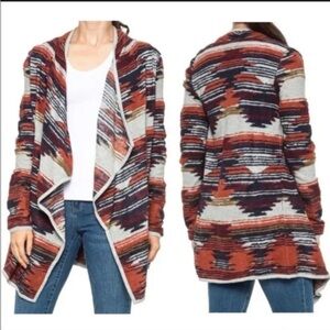 Lucky Brand cardigan Aztec xl workwear lagenlook open front rodeo festivals